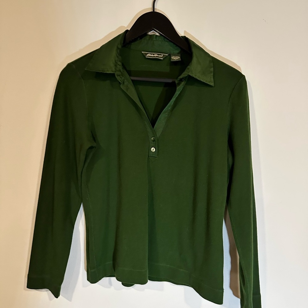 Eddie Bauer Deep Green Cotton Top
